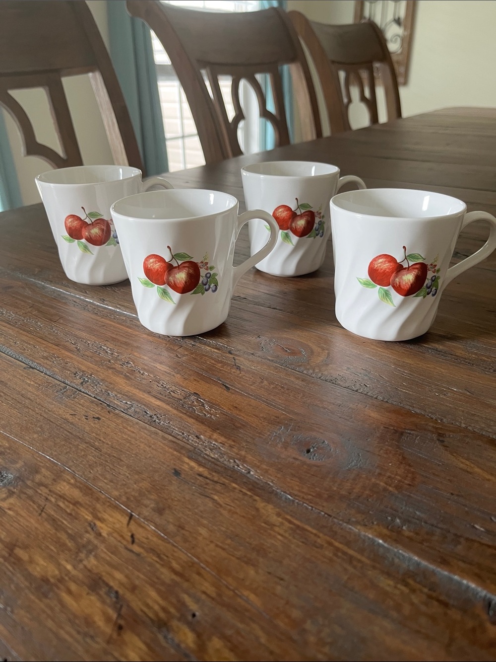 Corelle Chutney Stoneware Swirl 8oz Coffee Mugs- Set of 4